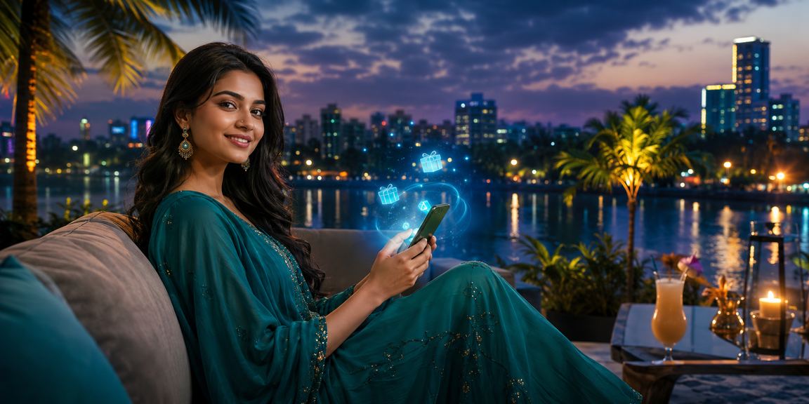 ঢাকাতে মোবাইল থেকে স্পোর্টস বেটিং উপভোগ করছেন একজন বাংলাদেশী মডেল